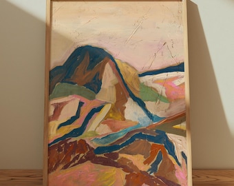 Southwest Mountain Art Print: Mid-Century Modern Landscape