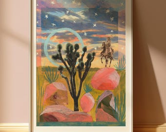 Joshua Tree National Park Print: Vintage Cowboy Desert Art