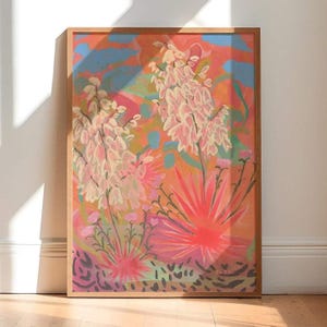 Retro Yucca Art Print: Vintage Desert Southwestern Decor