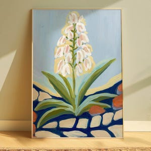 Yucca Plant Print: Desert Botanical Art, Retro Floral Landscape