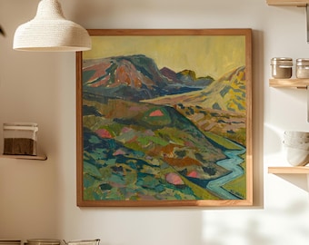 Impressão de paisagem ocidental moderna de meados do século: pôster retrô de viagem para o Colorado