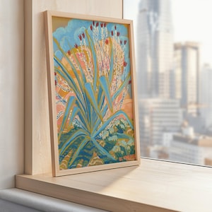 Agave Ocotillo Plant Print: Vintage Texas Desert Art
