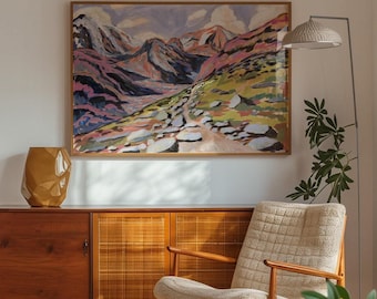 Boulder Colorado Travel Poster: Mid-Century Modern Mountain Art Print