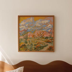 Desert Landscape Print: Retro Texas Travel Wall Art