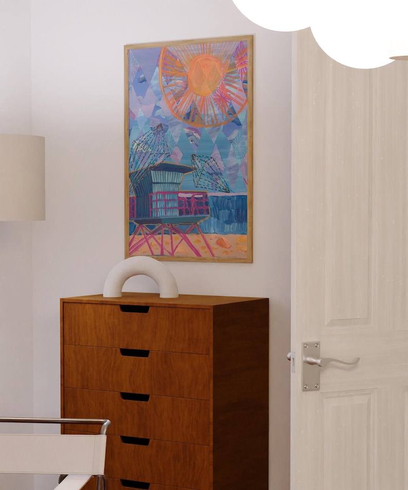 California Lifeguard Collage Print: Retro Beach Decor image 4