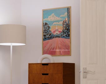 Vintage Austin Texas Travel Poster: Giclée Art Print