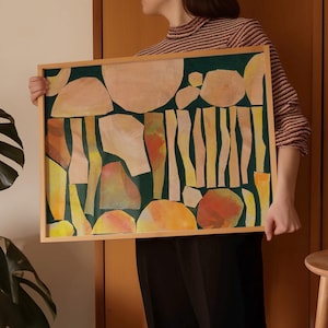 Abstract Forest Landscape Print: Midcentury Modern Botanical Wall Art