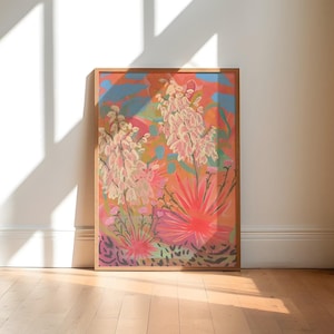 Retro Yucca Art Print: Vintage Desert Southwestern Decor