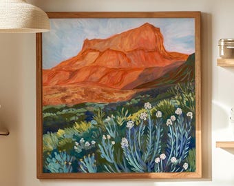 Big Bend Sunset Print: Texas Mountain Landscape, Southwestern Decor