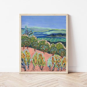 Wein Land Kunstdruck | Kalifornische Matisse Gemälde | Abstrakte Landschaft | Sonoma Dekor | Küsten Kunstdruck | Napa-Malerei | Reiseposter