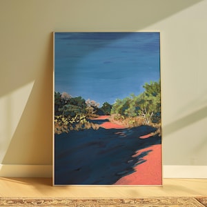 San Marcos Texas Druck | Rustikales Landschaftsposter | Texas Hill Gemälde | Austin Texas Wandkunst | San Marcos Geschenk | Texas Dekor