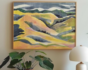 GUEST ARTIST | California Golden Hills Watercolor Print | Napa Sonoma Landscape Art