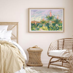 Western Yucca Botanischer Druck | West Texas Reise-Plakat | Big Bend Nationalpark | Alpine Marfa Wand Kunst | Feigenkaktus Malerei