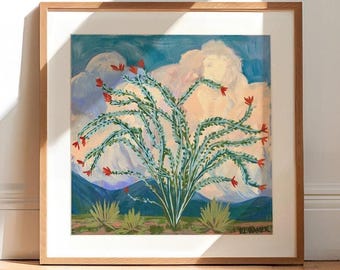 Ocotillo Cactus Art Print: Big Bend National Park, West Texas Landscape