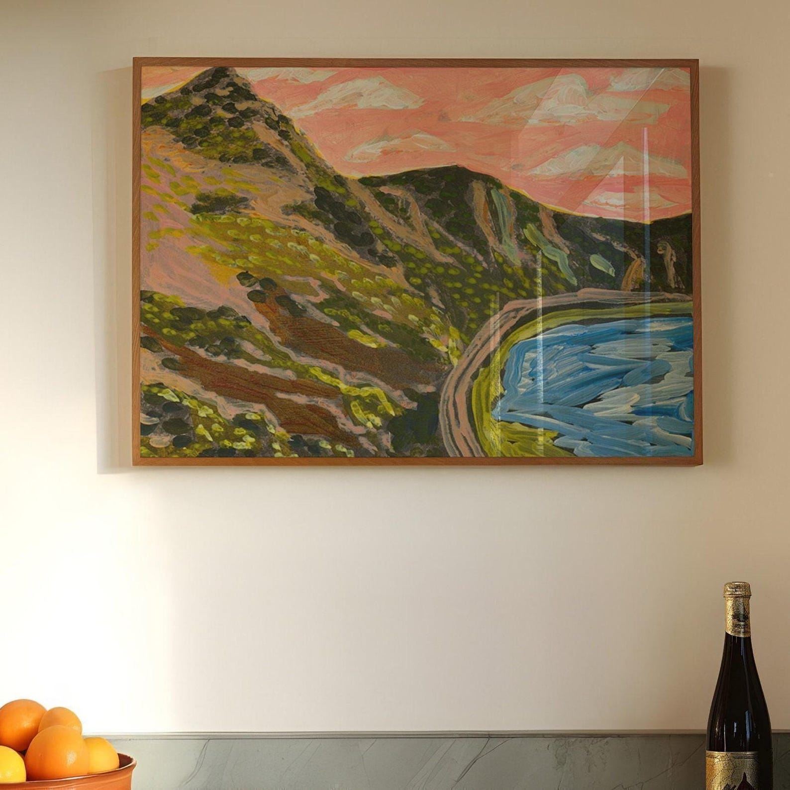 California Coastal Art Print: Mid-Century Travel Poster - 24×36 inches, Canvas Print - Oak