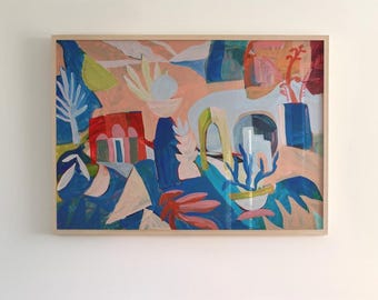 Colorful Abstract Print: Tropical Matisse Style Wall Art