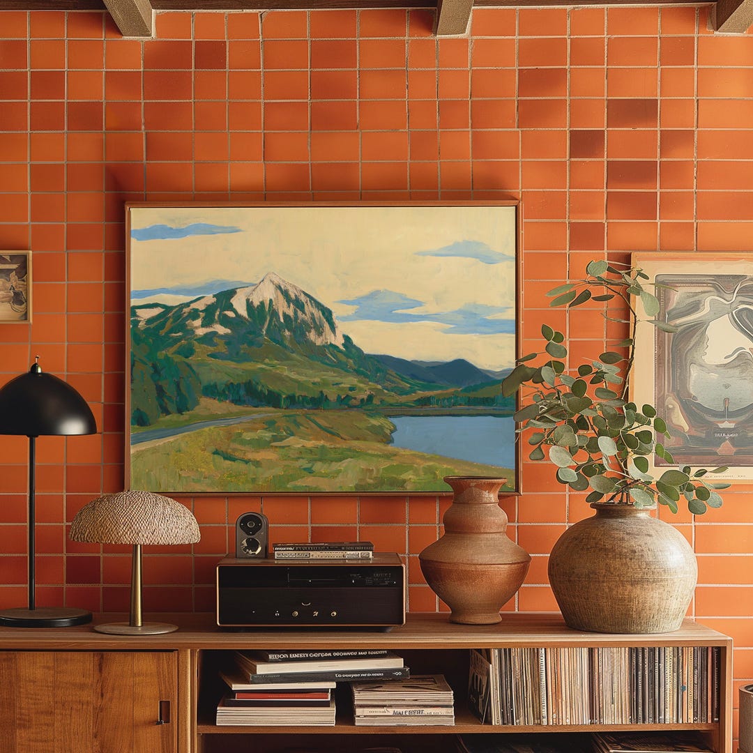 Crested Butte Colorado Print | Vintage Mountain Landscape Art