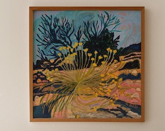 Chamisa Plant Art Print: Southwestern Desert Botanical Poster