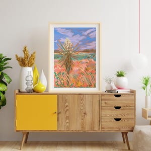 Delix Mountains Nationalpark Yucca Druck | Wilder Westen Texas Reise-Plakat | Big Bend Nationalpark Kunst | Mid-Century Modern Vintage
