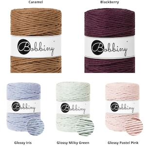 5 mm Einzelstrang Makramee Schnur / 100 Meter / Mehrere Farben / Baumwolle / 100% Recycled Cotton / Fiber Art / DIY / Umweltfreundlich / Bobbiny