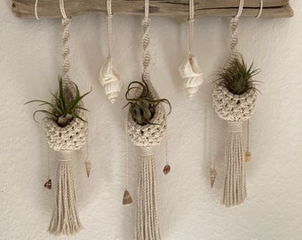 Air plant holder / Tillandsia / Macrame wall hanging / Boho Decor / Housewarming GIFT / Birthday GIFT