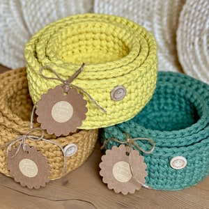 Crochet BASKET / Crochet Basket SET 3in1 / Storage BASKET / deco basket / cotton basket / housewarming gift / birthday gift