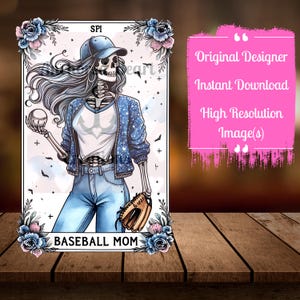 Baseball Mom Tarotkaartmodel PNG, ontwerpbestand met hoge resolutie
