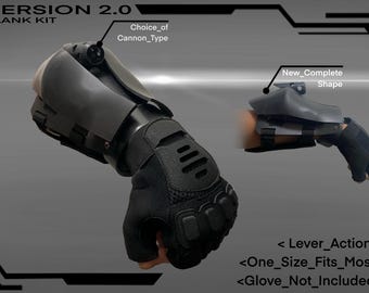 May include: Black blank kit version 2.0 with a new complete shape. The kit includes a choice of cannon type and features lever action. The design is one size fits most, and the glove is not included.
