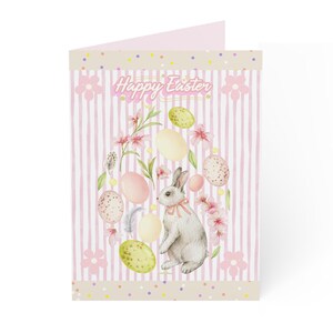 Set paaswenskaarten - grillig konijntje, meerdere verpakkingsopties, perfect voor lentefeesten, handgemaakt briefpapier, liefde verzenden