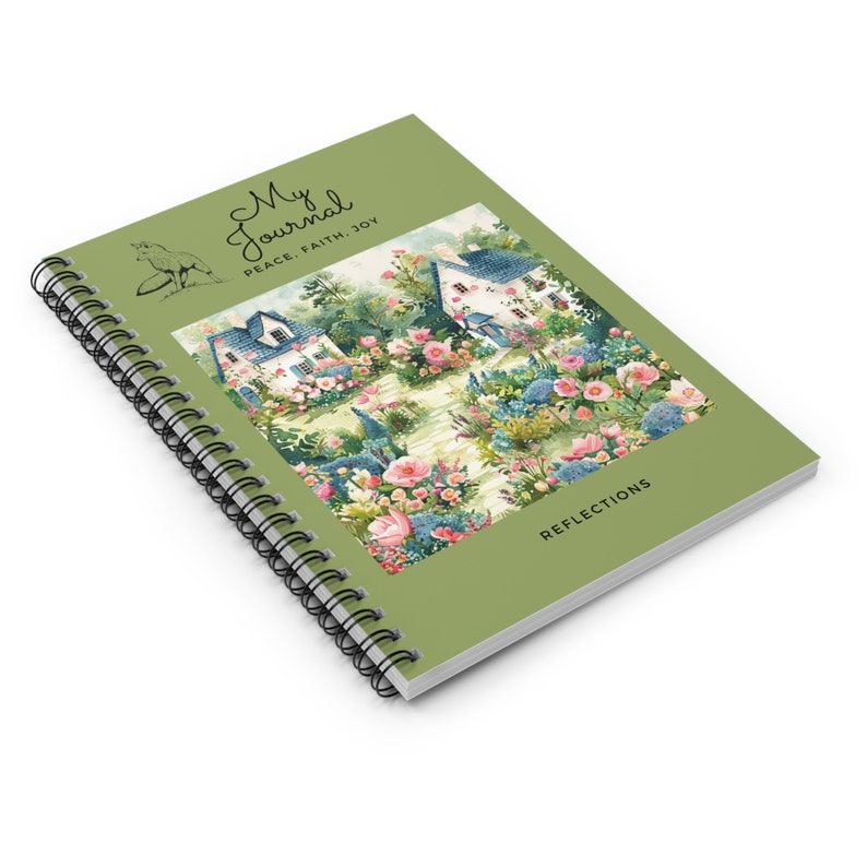 English Cottages With Flower Garden and Fox, Journal-spiral Notebook ...