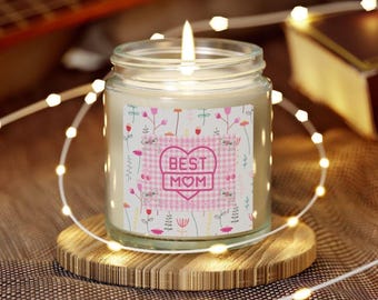 Mom Scented Candle, Coconut Apricot Wax, Floral Aromatherapy Gift