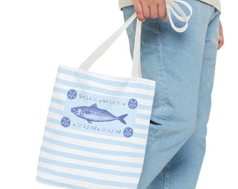 Sandy Shores Fish Tote Bag: Coastal Beach Style