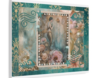 Mermaid Canvas Wall Art: Coastal Home Decor, Ocean Lover's Gift