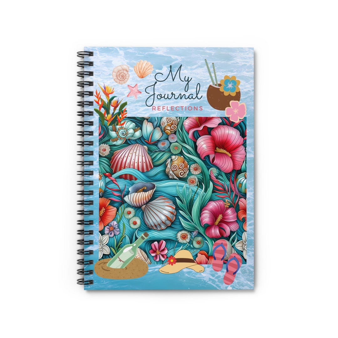 Day at the Beach- Journal, Diary, Spiral Notebook - Ruled Line - Etsy