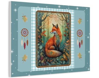 Arte murale artistica su tela raffigurante una volpe: decorazione per la casa ispirata alla natura