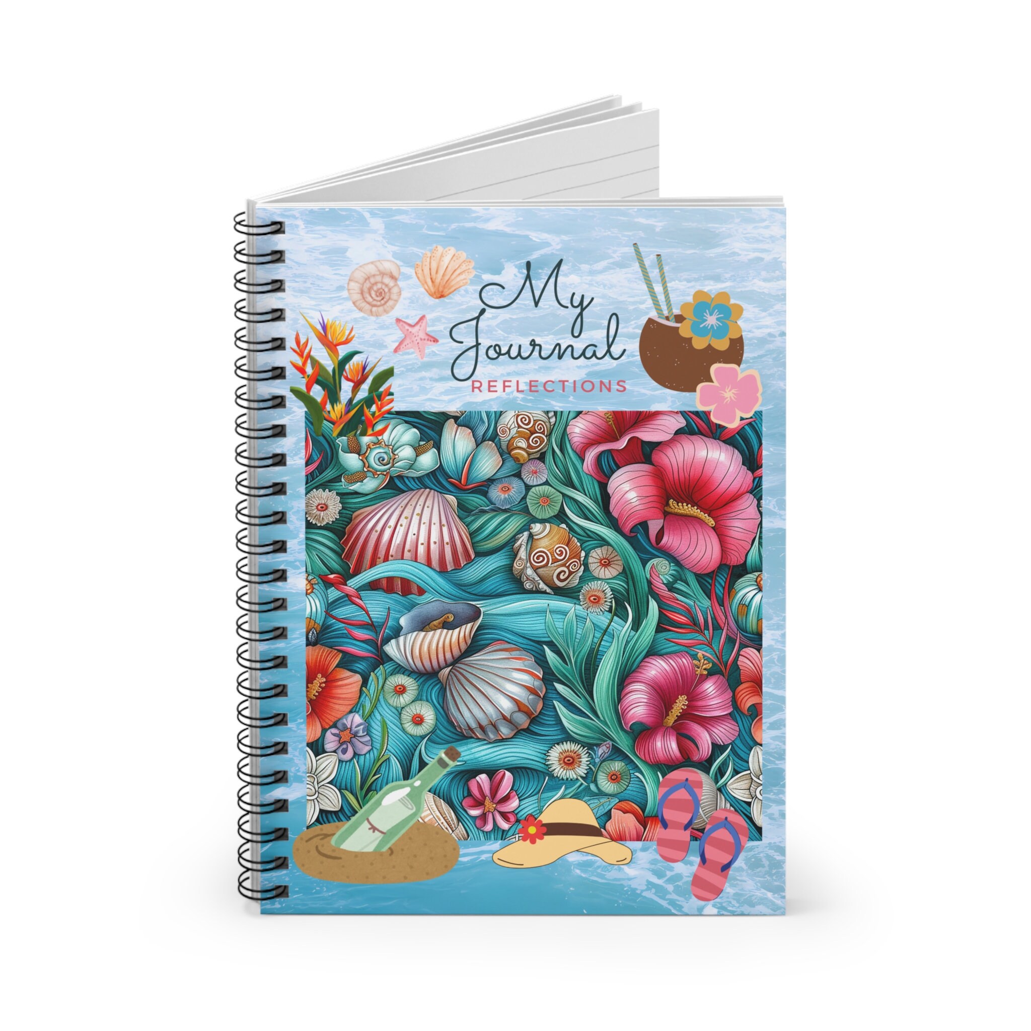 Day at the Beach- Journal, Diary, Spiral Notebook - Ruled Line - Etsy