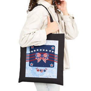 Patriotic Cotton Canvas Tote Bag: Fourth of July, Eco-Friendly