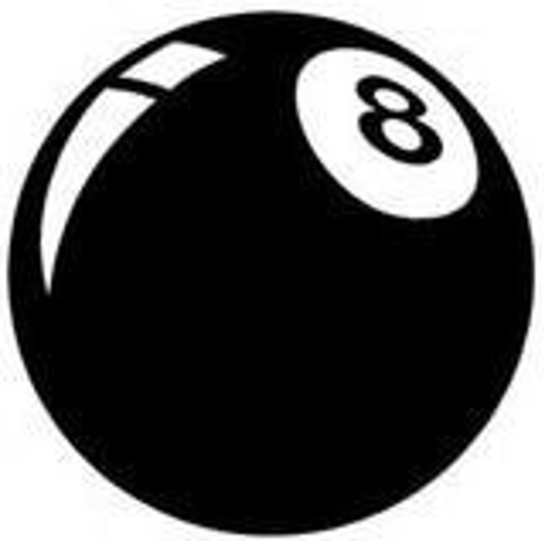 8 Ball Decal - 2 Pack Billiard Pool Ball Sticker - Choose Color Size