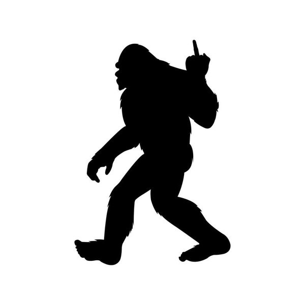 Bigfoot Middle Finger Funny Sticker Decal