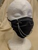 Black Goth Mask Face Mask w/Pins and Chains filter pocket anime rave alternative