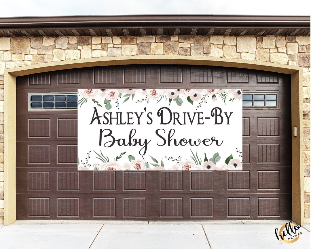 Floral Baby Shower Banner Personalized Custom Sign Congratulations Girl