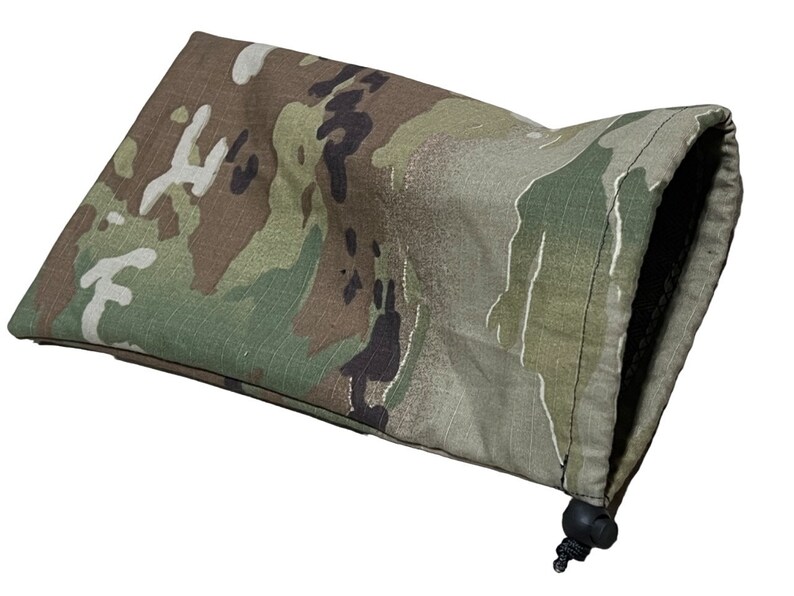 Ski, Snowboard, Dirt Bike Goggle Pouch, Case, Bag. Ripstop Outer and Soft Lined Fabric Inner. Draw Cord. Camouflage, blue, orange, green OCP Multicam