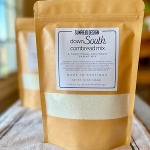 Down South Southern Cornbread Mix, Handcrafted Cornbread Mix, Tennessee Cornbread Mix, Birthday Gift Baking Mix, Christmas Gift Baking mix