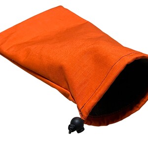 Ski, Snowboard, Dirt Bike Goggle Pouch, Case, Bag. Ripstop Outer and Soft Lined Fabric Inner. Draw Cord. Camouflage, blue, orange, green Orange