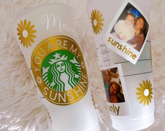 My sunshine Cup | Daisys Cup | Custom Cold Cup | Starbucks Cold Cup | Gift for her | Starbucks Tumbler | Cold cup gift idea | Daisys tumbler