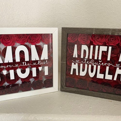 Mothers Day Paper Flower Shadow Box 8x8 Rolled Paper Flowers Etsy
