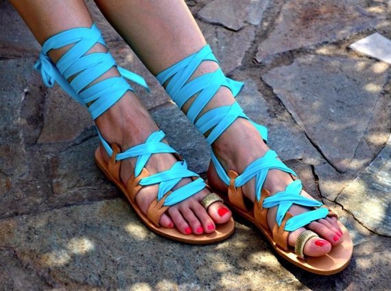 Turquoise sandals store for wedding
