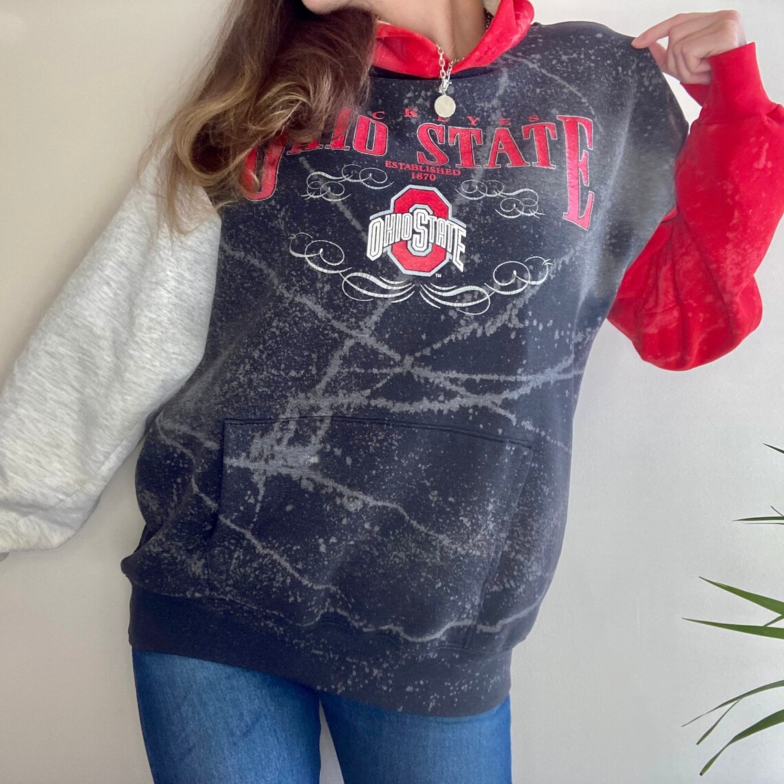 VINTAGE Ohio State Tie Dye Hoodie/Säure waschen/Vintage | Etsy