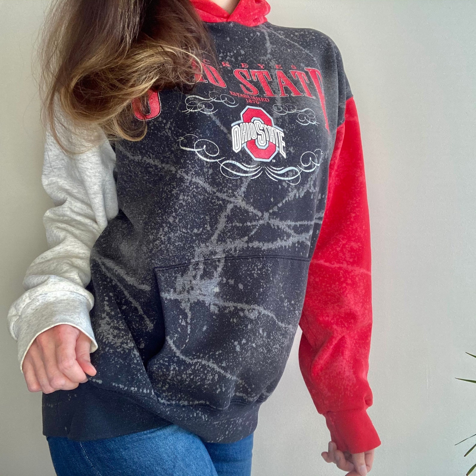 VINTAGE Ohio State Tie Dye Hoodie/Säure waschen/Vintage | Etsy