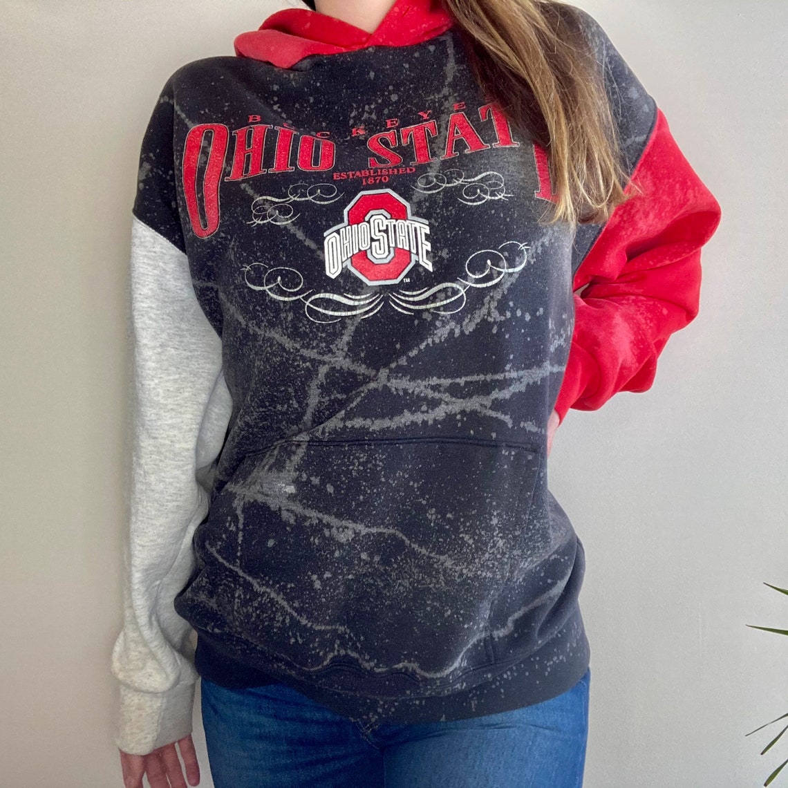 VINTAGE Ohio State Tie Dye Hoodie/Säure waschen/Vintage | Etsy